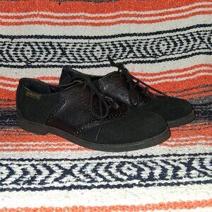 G.H Bass & Co Casual Oxfords Ellie Leather and Suede Lace Up Plain Toe